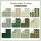 Scrapbook Paper, 24 Sheets/24 Designs Vintage Green Scrapbook Paper Set, Double-Sided Garden Pattern Floral Decorative Craft Paper For DIY Card Making Photo Album Journal Decor